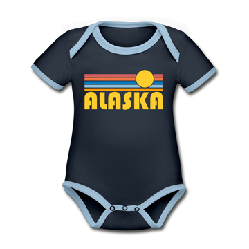 Alaska Baby Bodysuit - Organic Retro Sun Alaska Baby Bodysuit - navy/sky