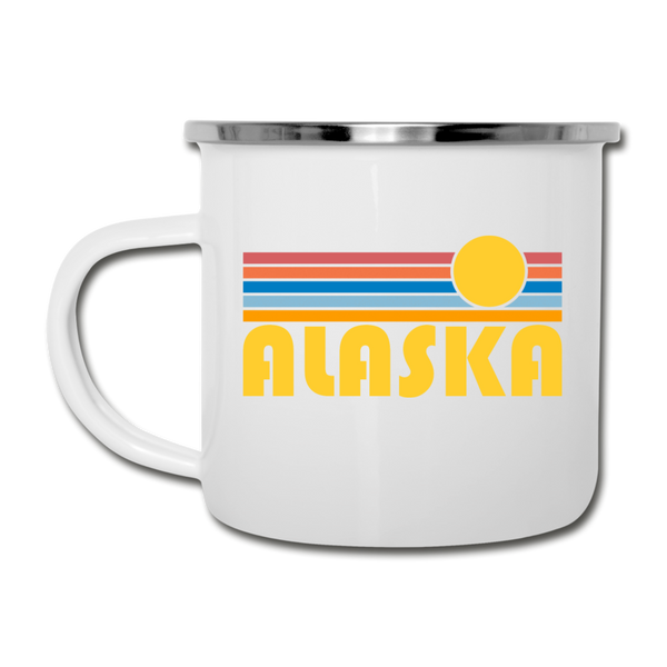 Alaska Camp Mug - Retro Sun Alaska Mug - white