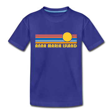 Anna Maria Island, Florida Toddler T-Shirt - Retro Sun Anna Maria Island Toddler Tee - royal blue