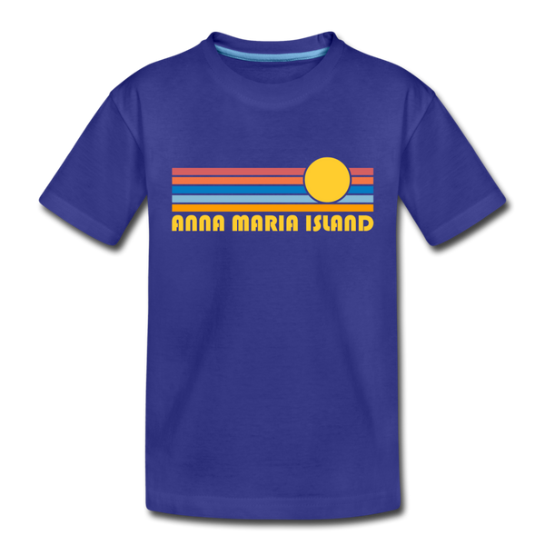 Anna Maria Island, Florida Toddler T-Shirt - Retro Sun Anna Maria Island Toddler Tee - royal blue