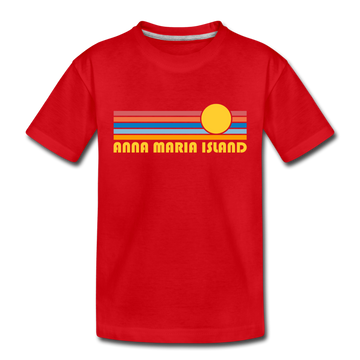 Anna Maria Island, Florida Toddler T-Shirt - Retro Sun Anna Maria Island Toddler Tee - red