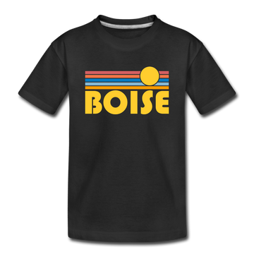 Boise, Idaho Toddler T-Shirt - Retro Sun Boise Toddler Tee - black