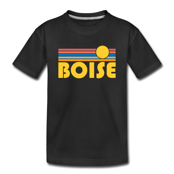 Boise, Idaho Toddler T-Shirt - Retro Sun Boise Toddler Tee - black