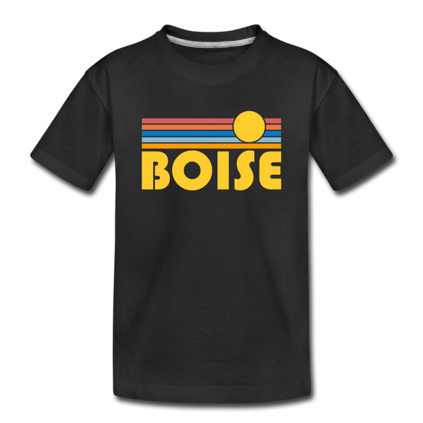 Boise, Idaho Toddler T-Shirt - Retro Sun Boise Toddler Tee - black
