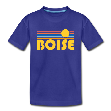 Boise, Idaho Toddler T-Shirt - Retro Sun Boise Toddler Tee - royal blue