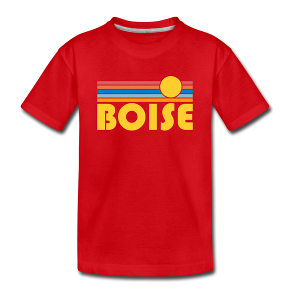 Boise, Idaho Toddler T-Shirt - Retro Sun Boise Toddler Tee - red