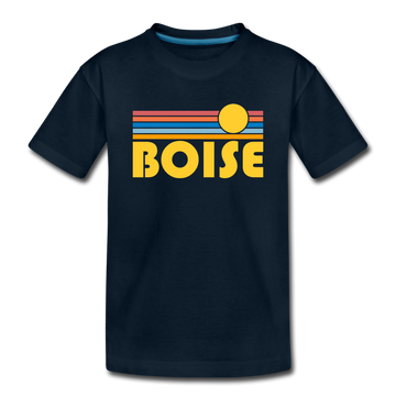 Boise, Idaho Toddler T-Shirt - Retro Sun Boise Toddler Tee - deep navy