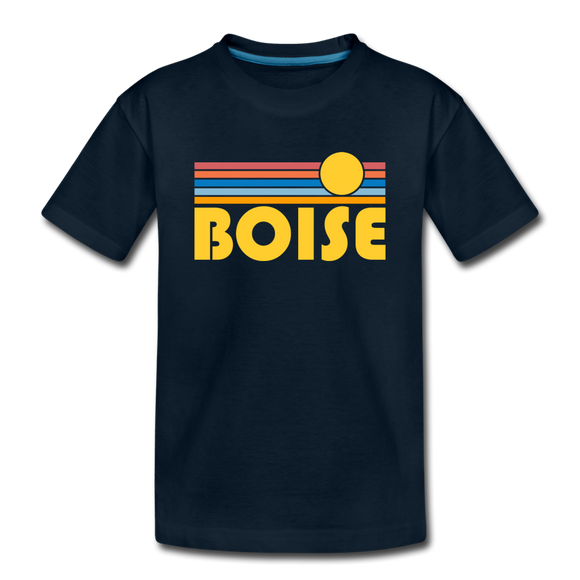 Boise, Idaho Toddler T-Shirt - Retro Sun Boise Toddler Tee - deep navy