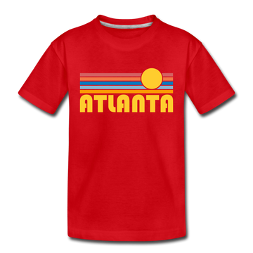 Atlanta, Georgia Toddler T-Shirt - Retro Sun Atlanta Toddler Tee - red