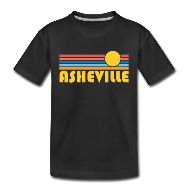 Asheville, North Carolina Toddler T-Shirt - Retro Sun Asheville Toddler Tee - black