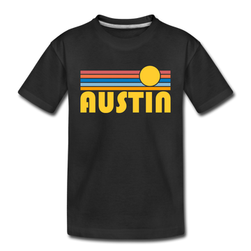Austin, Texas Toddler T-Shirt - Retro Sun Austin Toddler Tee - black
