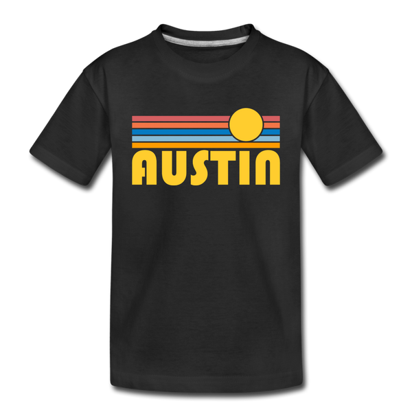 Austin, Texas Toddler T-Shirt - Retro Sun Austin Toddler Tee - black