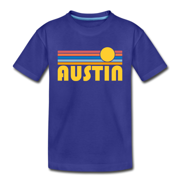 Austin, Texas Toddler T-Shirt - Retro Sun Austin Toddler Tee - royal blue