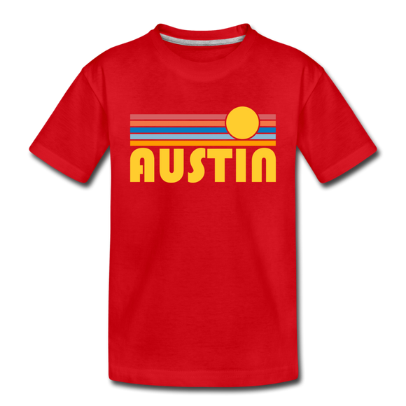 Austin, Texas Toddler T-Shirt - Retro Sun Austin Toddler Tee - red