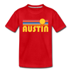 Austin, Texas Toddler T-Shirt - Retro Sun Austin Toddler Tee - red