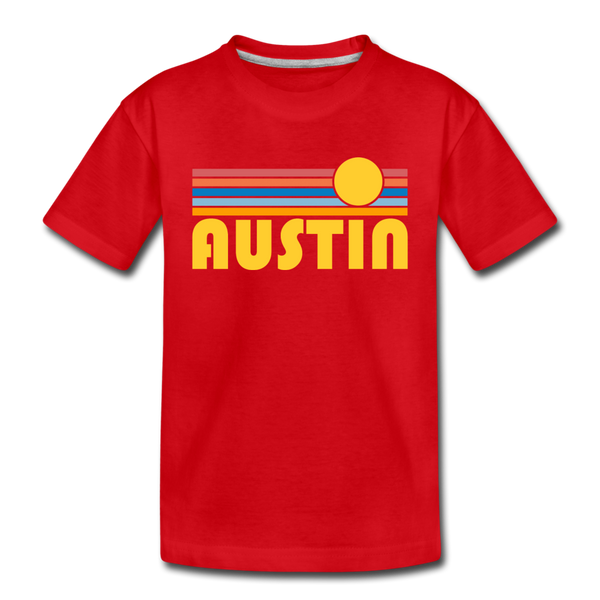 Austin, Texas Toddler T-Shirt - Retro Sun Austin Toddler Tee - red