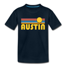 Austin, Texas Toddler T-Shirt - Retro Sun Austin Toddler Tee - deep navy