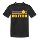 Boston, Massachusetts Toddler T-Shirt - Retro Sun Boston Toddler Tee - black