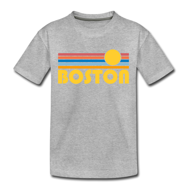 Boston, Massachusetts Toddler T-Shirt - Retro Sun Boston Toddler Tee - heather gray