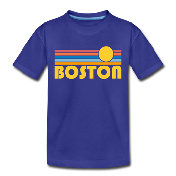 Boston, Massachusetts Toddler T-Shirt - Retro Sun Boston Toddler Tee - royal blue