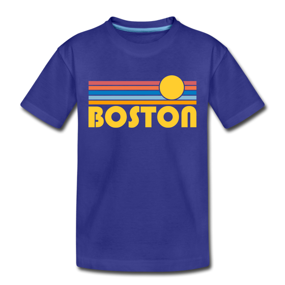 Boston, Massachusetts Toddler T-Shirt - Retro Sun Boston Toddler Tee - royal blue