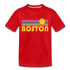 Boston, Massachusetts Toddler T-Shirt - Retro Sun Boston Toddler Tee - red