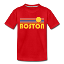 Boston, Massachusetts Toddler T-Shirt - Retro Sun Boston Toddler Tee - red