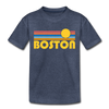 Boston, Massachusetts Toddler T-Shirt - Retro Sun Boston Toddler Tee - heather blue