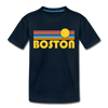 Boston, Massachusetts Toddler T-Shirt - Retro Sun Boston Toddler Tee - deep navy