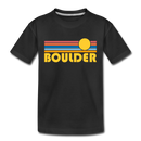 Boulder, Colorado Toddler T-Shirt - Retro Sun Boulder Toddler Tee - black
