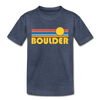 Boulder, Colorado Toddler T-Shirt - Retro Sun Boulder Toddler Tee - heather blue