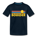 Boulder, Colorado Toddler T-Shirt - Retro Sun Boulder Toddler Tee - deep navy