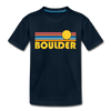 Boulder, Colorado Toddler T-Shirt - Retro Sun Boulder Toddler Tee - deep navy