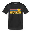 Brooklyn, New York Toddler T-Shirt - Retro Sun Brooklyn Toddler Tee - black