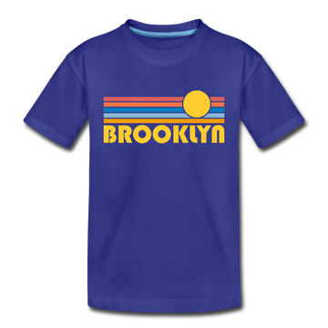 Brooklyn, New York Toddler T-Shirt - Retro Sun Brooklyn Toddler Tee - royal blue
