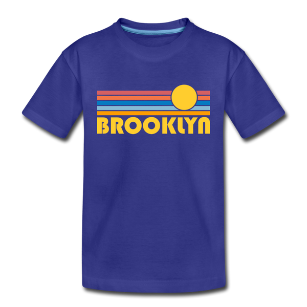 Brooklyn, New York Toddler T-Shirt - Retro Sun Brooklyn Toddler Tee - royal blue