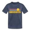 Brooklyn, New York Toddler T-Shirt - Retro Sun Brooklyn Toddler Tee - heather blue