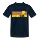 Brooklyn, New York Toddler T-Shirt - Retro Sun Brooklyn Toddler Tee - deep navy