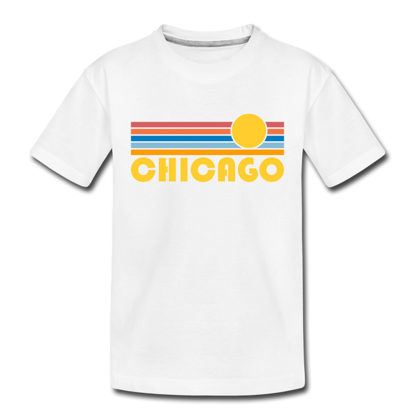 Chicago, Illinois Toddler T-Shirt - Retro Sun Chicago Toddler Tee - white
