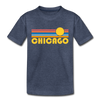 Chicago, Illinois Toddler T-Shirt - Retro Sun Chicago Toddler Tee - heather blue