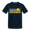 Chicago, Illinois Toddler T-Shirt - Retro Sun Chicago Toddler Tee - deep navy