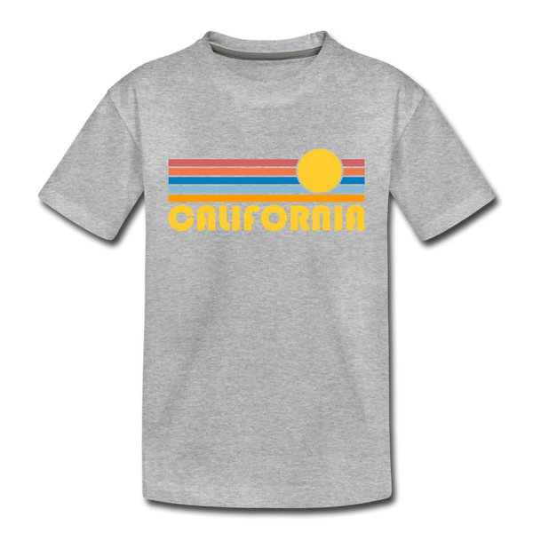 California Toddler T-Shirt - Retro Sun California Toddler Tee - heather gray