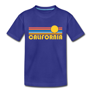 California Toddler T-Shirt - Retro Sun California Toddler Tee - royal blue