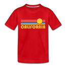 California Toddler T-Shirt - Retro Sun California Toddler Tee - red