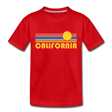 California Toddler T-Shirt - Retro Sun California Toddler Tee - red