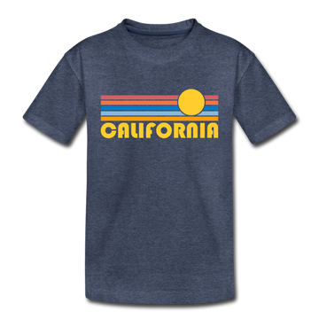 California Toddler T-Shirt - Retro Sun California Toddler Tee - heather blue