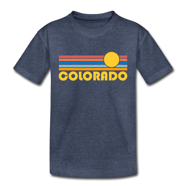 Colorado Toddler T-Shirt - Retro Sun Colorado Toddler Tee - heather blue