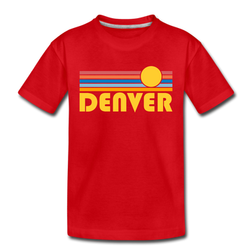 Denver, Colorado Toddler T-Shirt - Retro Sun Denver Toddler Tee - red