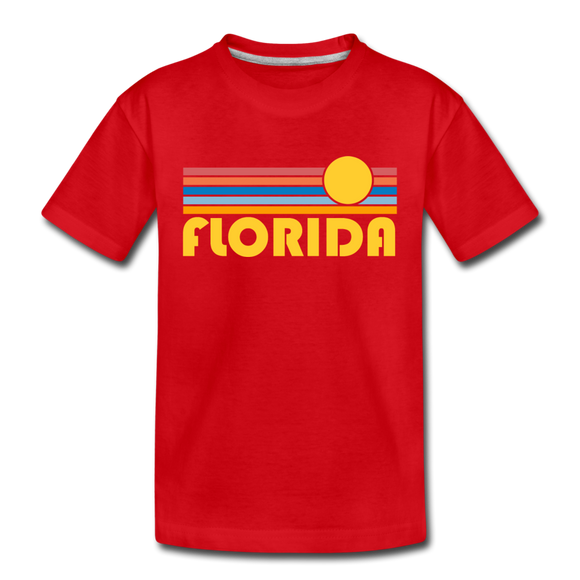 Florida Toddler T-Shirt - Retro Sun Florida Toddler Tee - red