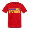 Florida Toddler T-Shirt - Retro Sun Florida Toddler Tee - red